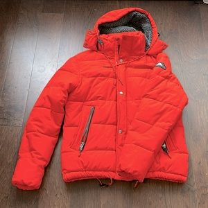 Like New! Boys Large Superdry coat in Orange.